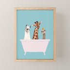 Playful Gangs in Bathtub Blue Mini Art Print Gallery Image 1