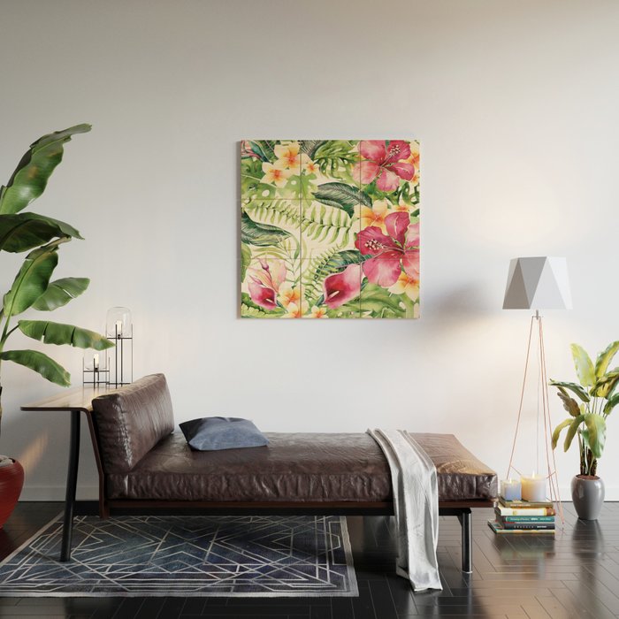 Tropical Botanical Wood Wall Art Gallery Image 2