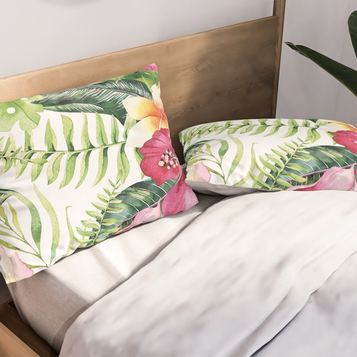 Tropical Botanical Pillow Sham Gallery Image 2