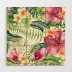 Tropical Botanical Wood Wall Art Gallery Image 1