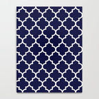 White Moroccan Quatrefoil On Navy Blue Notebook Gallery Image 4