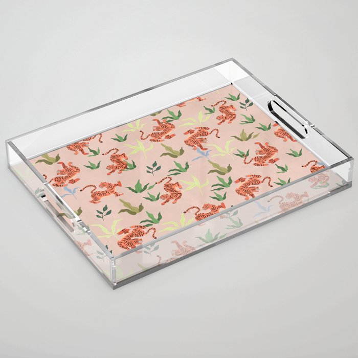 Dancing Tiger (Taupe) Acrylic Tray Gallery Image 1