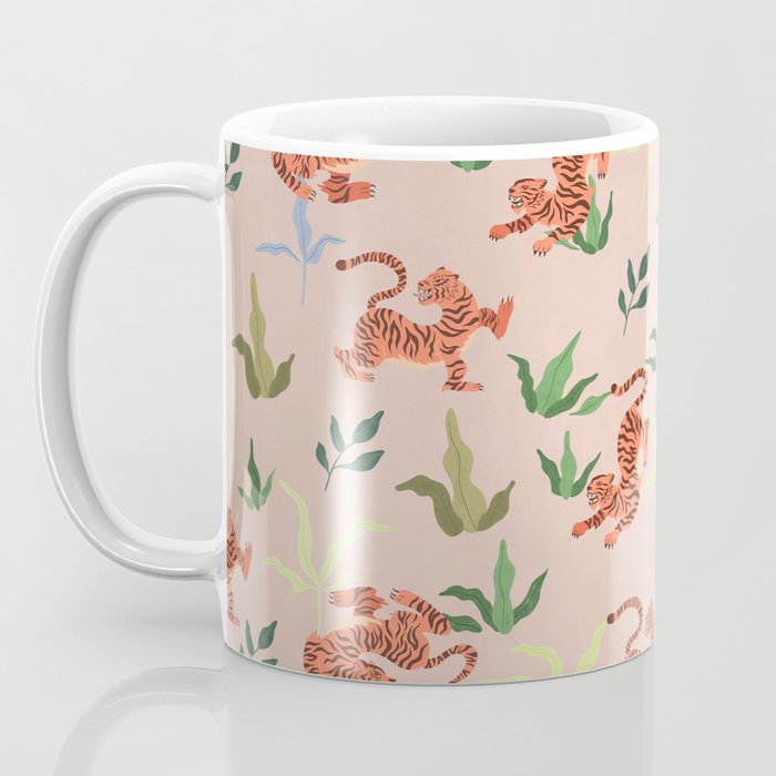 Dancing Tiger (Taupe) Coffee Mug Gallery Image 3