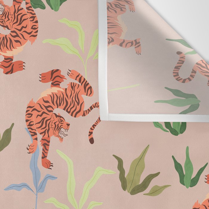 Dancing Tiger (Taupe) Wall Tapestry Gallery Image 3