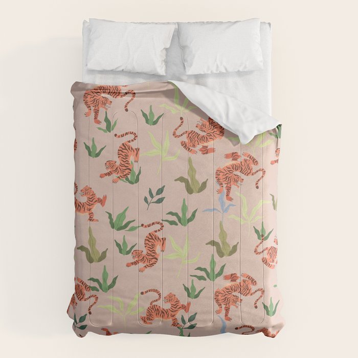 Dancing Tiger (Taupe) Comforter Gallery Image 6