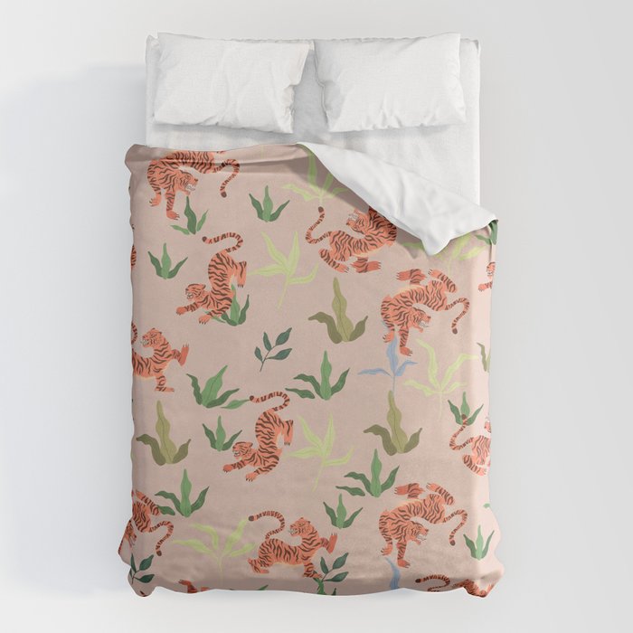 Dancing Tiger (Taupe) Duvet Cover Gallery Image 6
