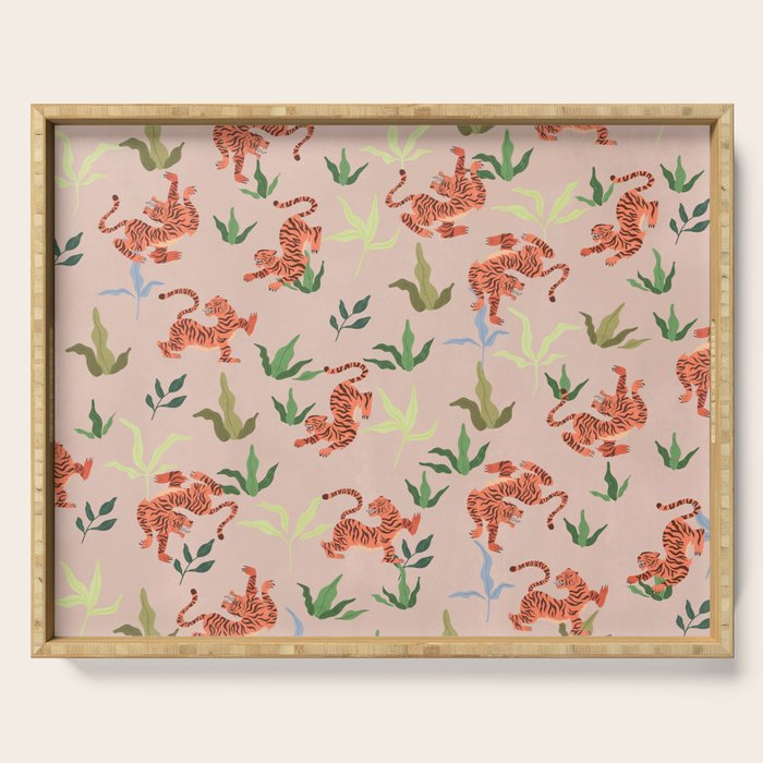 Dancing Tiger (Taupe) Serving Tray Gallery Image 1