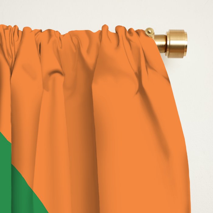 Bold Modern Retro Liquid Swirl Abstract Pattern Green Orange Baby Blue Window Curtain Gallery Image 2