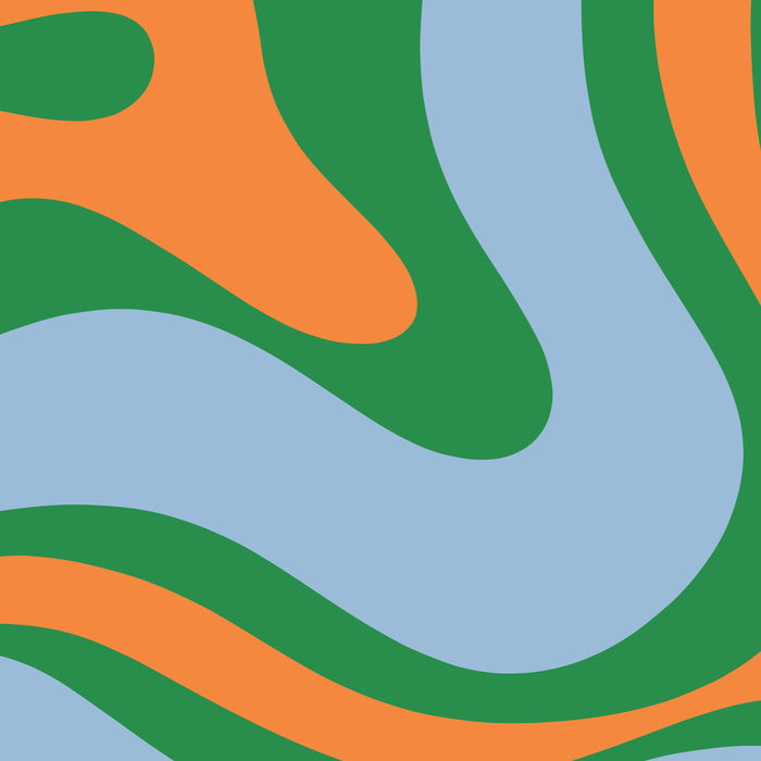 Bold Modern Retro Liquid Swirl Abstract Pattern Green Orange Baby Blue Coffee Mug Gallery Image 2