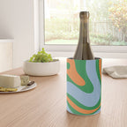 Bold Modern Retro Liquid Swirl Abstract Pattern Green Orange Baby Blue Wine Chiller Gallery Image 4