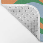 Bold Modern Retro Liquid Swirl Abstract Pattern Green Orange Baby Blue Bath Mat Gallery Image 2