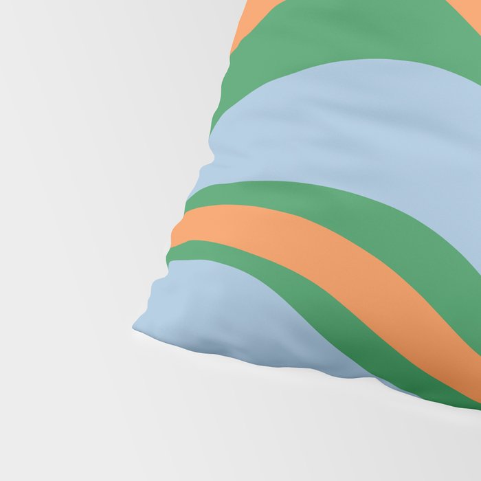 Bold Modern Retro Liquid Swirl Abstract Pattern Green Orange Baby Blue Pillow Sham Gallery Image 4