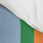 Bold Modern Retro Liquid Swirl Abstract Pattern Green Orange Baby Blue Comforter Gallery Image 4