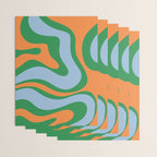 Bold Modern Retro Liquid Swirl Abstract Pattern Green Orange Baby Blue Wrapping Paper Gallery Image 3