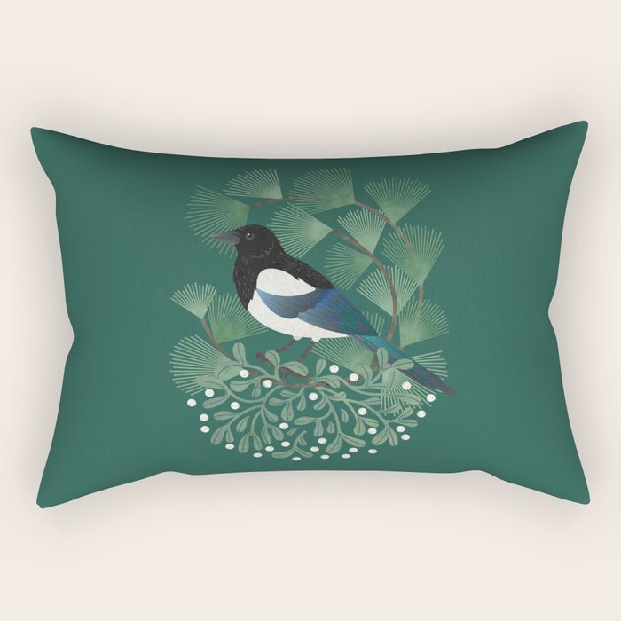Magpie & Mistletoe Rectangular Pillow Gallery Image 1