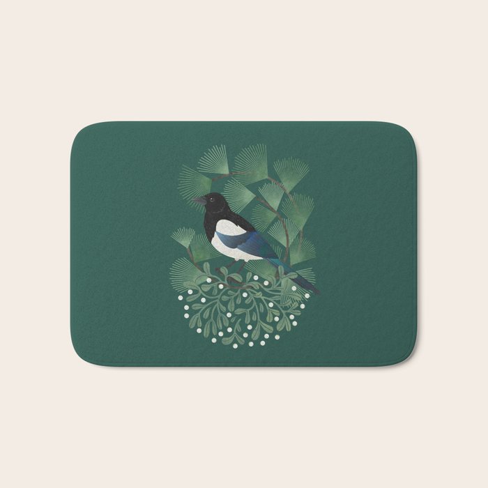 Magpie & Mistletoe Bath Mat Gallery Image 1