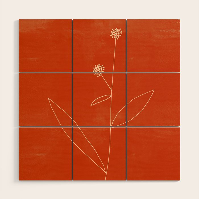 Minimal Abstract Art Plant 39 Wood Wall Art Gallery Image 1
