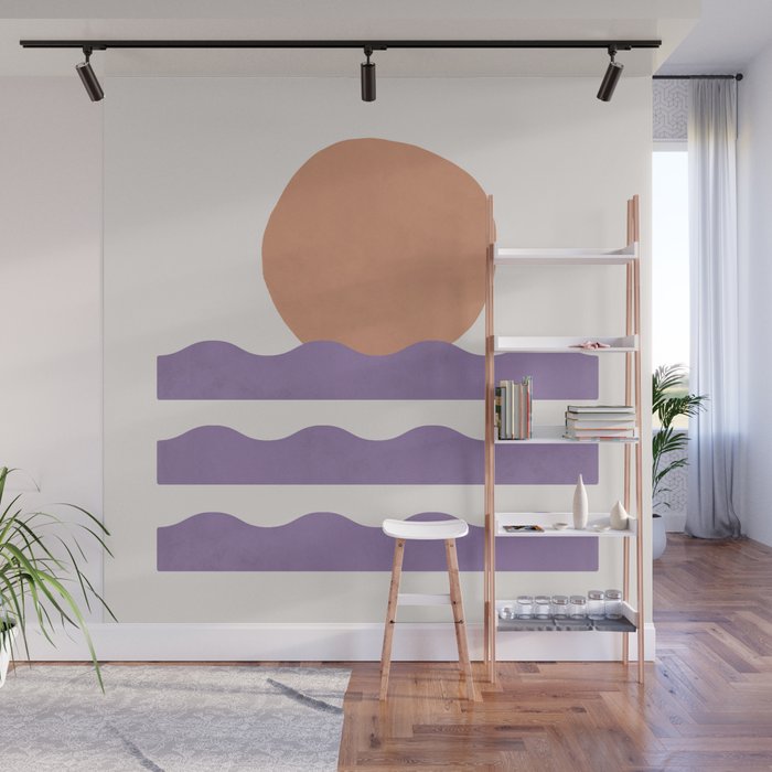 Sunset Wave - Abstract Painting Wall Mural Gallery Image 1