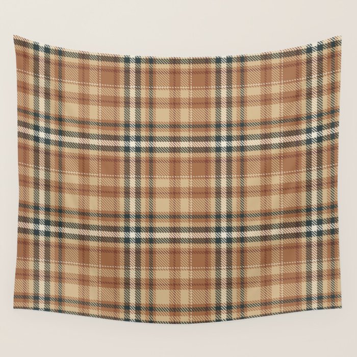 Cozy Autumn Plaid Wall Tapestry Gallery Image 4