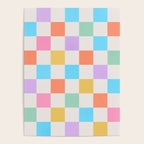 Pastel Checkered Pattern Poster Gallery Image 4