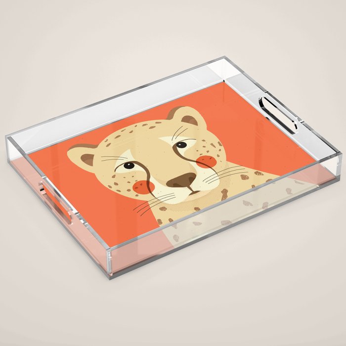 Cheetah, Animal Portrait Acrylic Tray Gallery Image 1