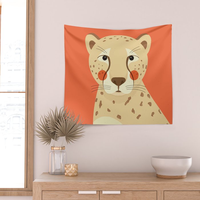 Cheetah, Animal Portrait Wall Tapestry Gallery Image 2