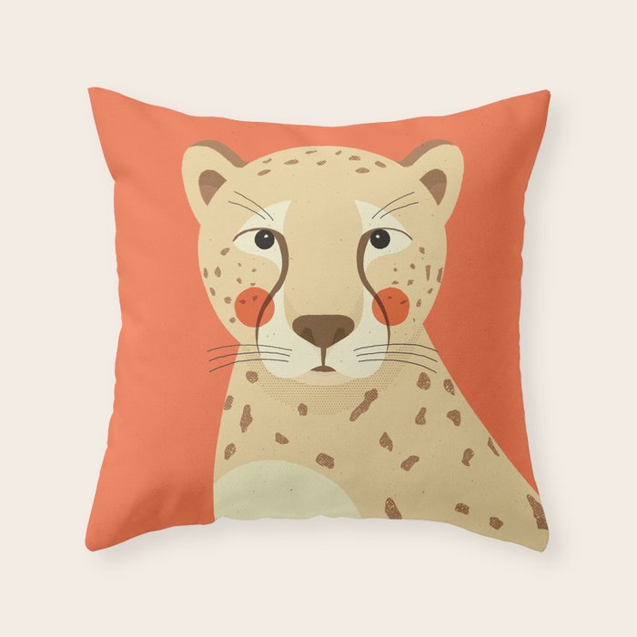 Cheetah, Animal Portrait Throw Pillow Gallery Image 1