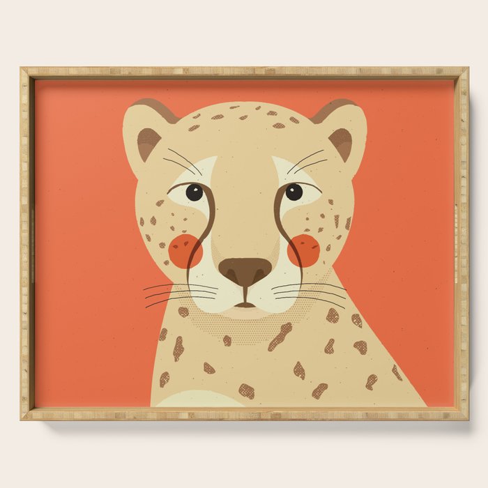 Cheetah, Animal Portrait Serving Tray Gallery Image 1