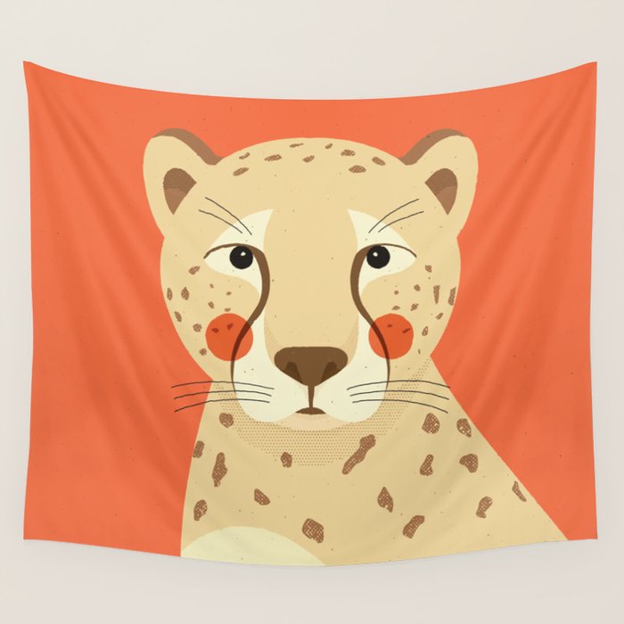 Cheetah, Animal Portrait Wall Tapestry Gallery Image 1
