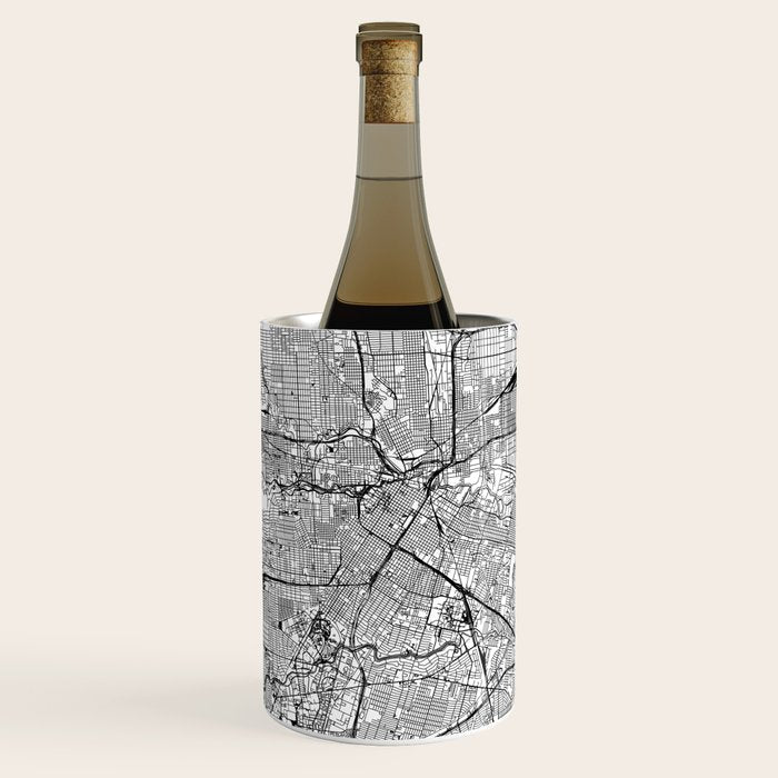 Houston White Map Wine Chiller Gallery Image 1