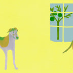 Dog in a Room - Green and Yellow Coffee Mug Gallery Image 2