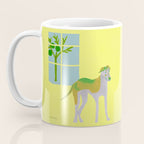 Dog in a Room - Green and Yellow Coffee Mug Gallery Image 3