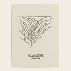 Yellowstone National Park Black on Cream Poster Gallery Image 4