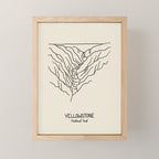 Yellowstone National Park Black on Cream Mini Art Print Gallery Image 1