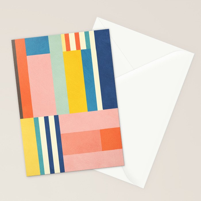 Bright Pastels Geometric Colorful Abstract Artwork Stationery Card Gallery Image 2