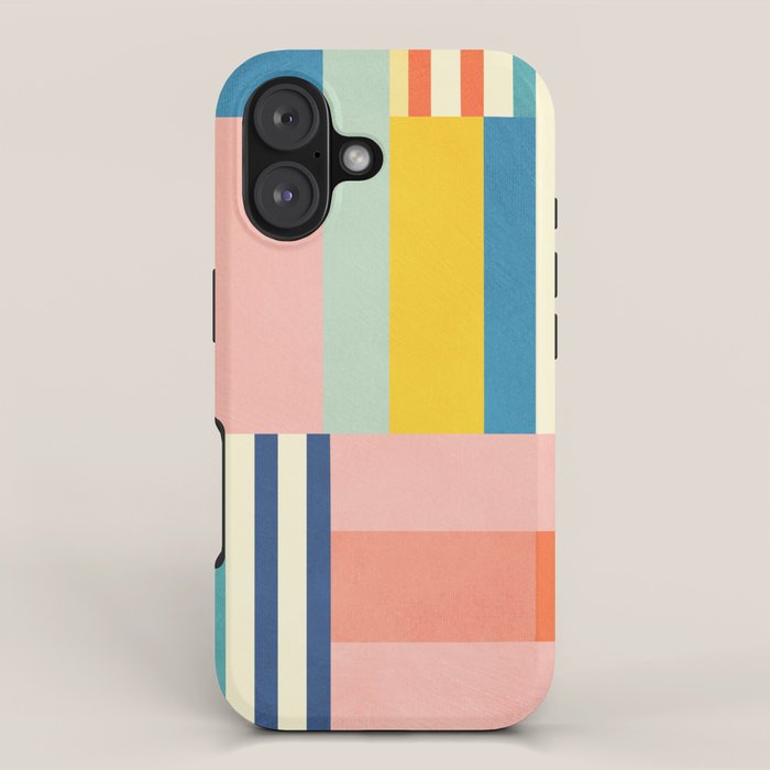 Bright Pastels Geometric Colorful Abstract Artwork iPhone Case Gallery Image 1