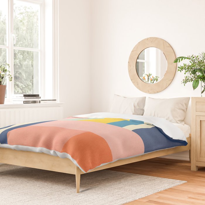 Bright Pastels Geometric Colorful Abstract Artwork Duvet Cover Gallery Image 2