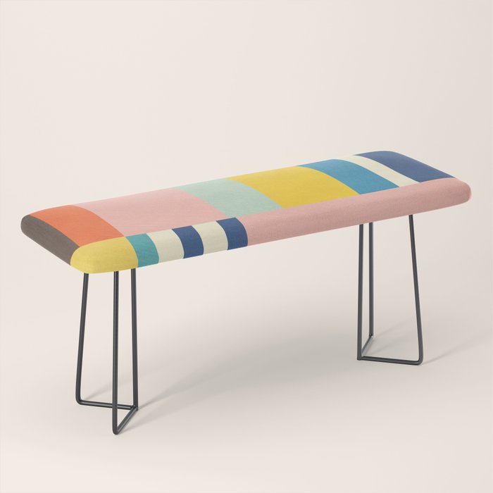Bright Pastels Geometric Colorful Abstract Artwork Bench Gallery Image 1