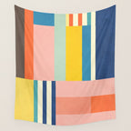 Bright Pastels Geometric Colorful Abstract Artwork Wall Tapestry Gallery Image 4
