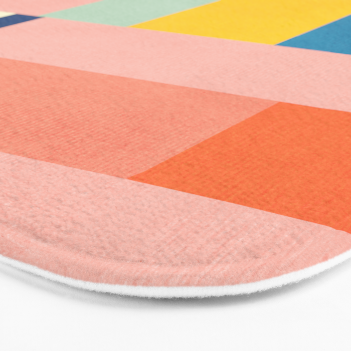Bright Pastels Geometric Colorful Abstract Artwork Bath Mat Gallery Image 3