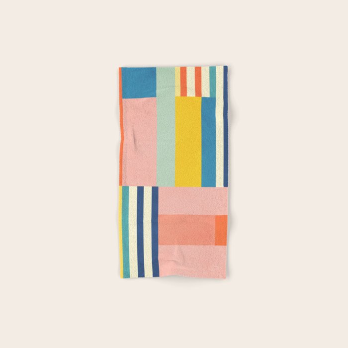Bright Pastels Geometric Colorful Abstract Artwork Bath Towel Gallery Image 1