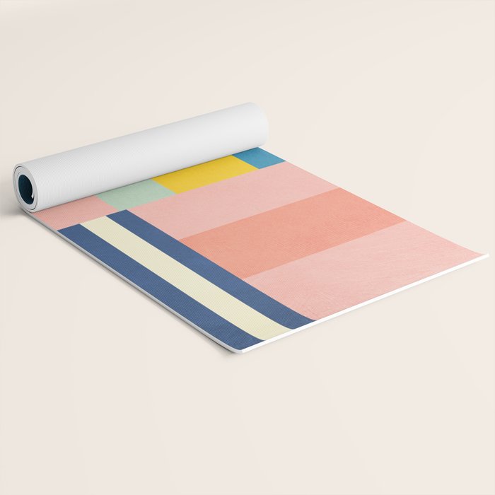 Bright Pastels Geometric Colorful Abstract Artwork Yoga Mat Gallery Image 2