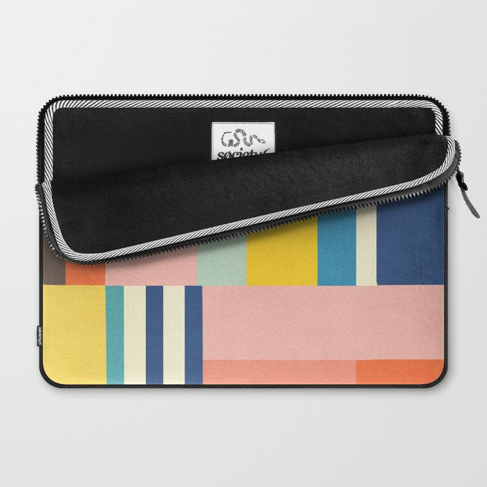 Bright Pastels Geometric Colorful Abstract Artwork Laptop Sleeve Gallery Image 2