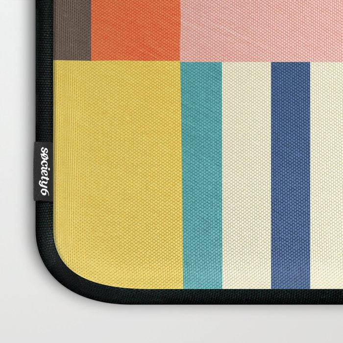 Bright Pastels Geometric Colorful Abstract Artwork Laptop Sleeve Gallery Image 3