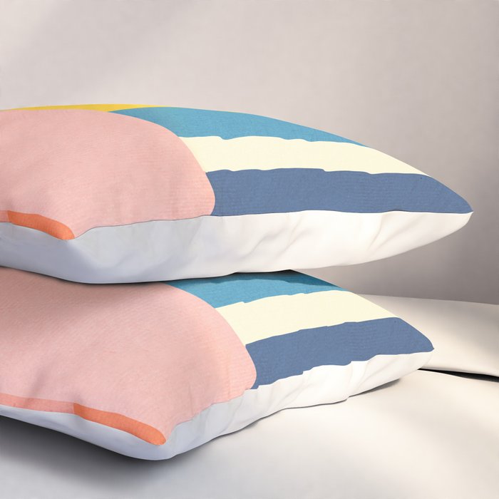 Bright Pastels Geometric Colorful Abstract Artwork Pillow Sham Gallery Image 3