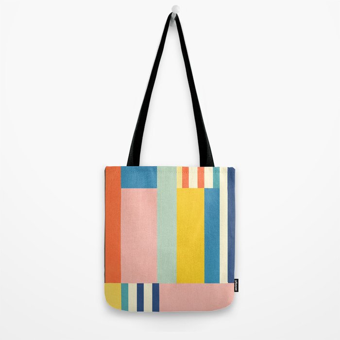 Bright Pastels Geometric Colorful Abstract Artwork Tote Bag Gallery Image 2