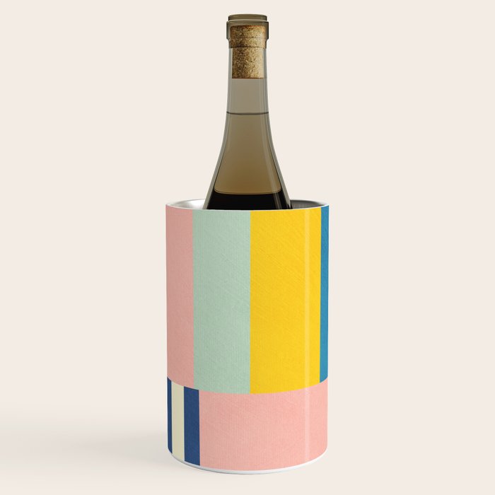 Bright Pastels Geometric Colorful Abstract Artwork Wine Chiller Gallery Image 1