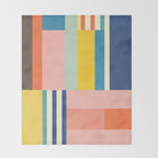 Bright Pastels Geometric Colorful Abstract Artwork Throw Blanket Gallery Image 2