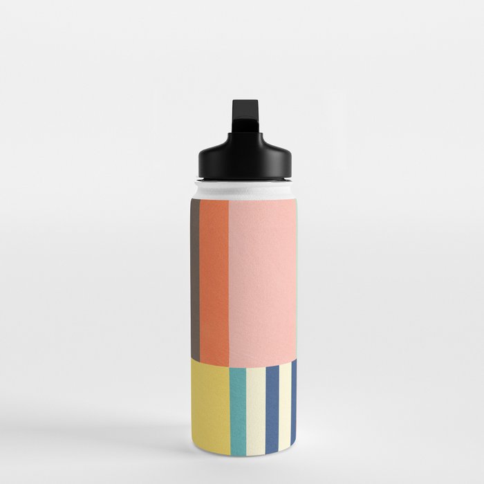 Bright Pastels Geometric Colorful Abstract Artwork Water Bottle Gallery Image 3