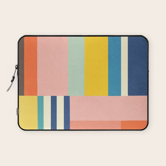 Bright Pastels Geometric Colorful Abstract Artwork Laptop Sleeve Gallery Image 1